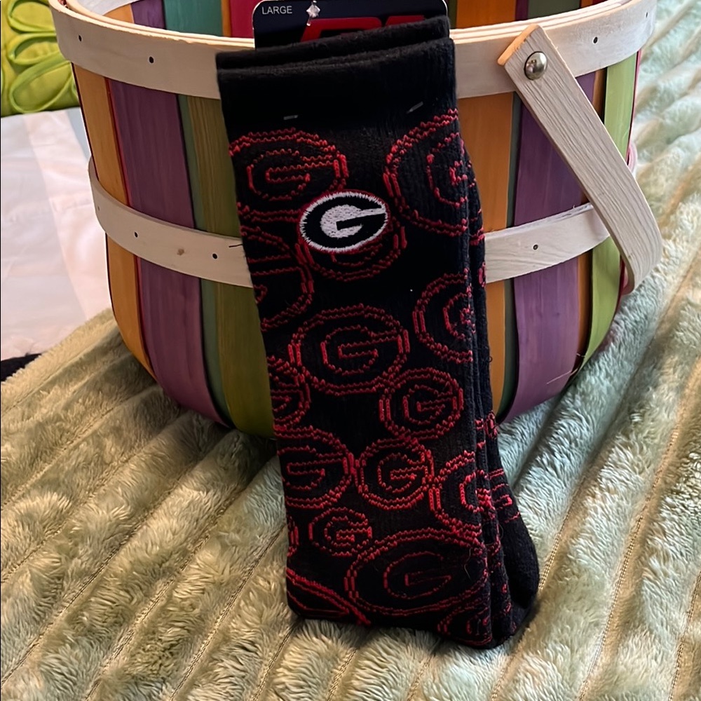 Men's Black and Red Athletic Socks
